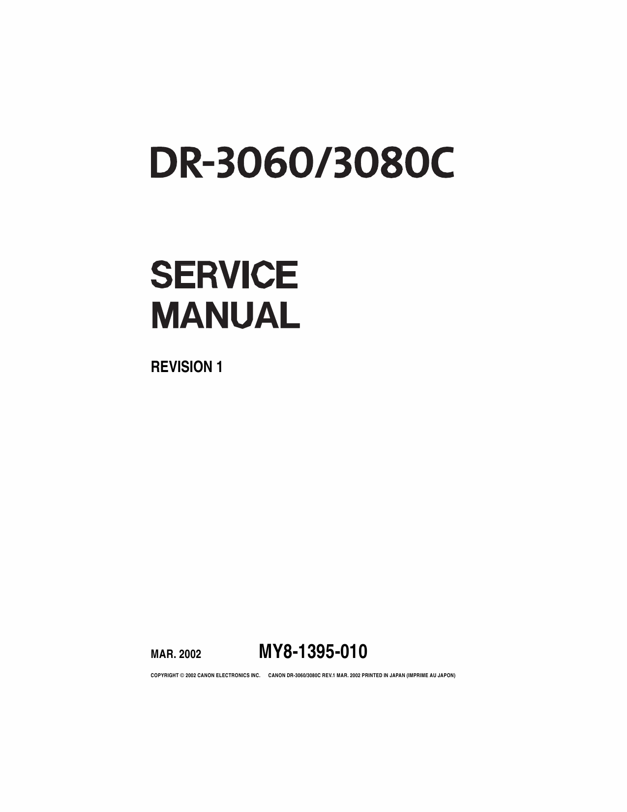 Canon Options DR-3060 3080C Document-Scanner Service Manual-1